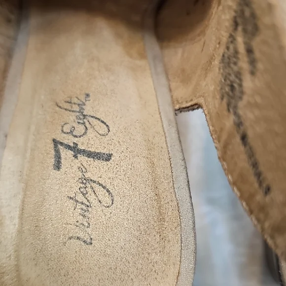 Elegant Tan Peep-Toe Mules - Picture 6 of 7